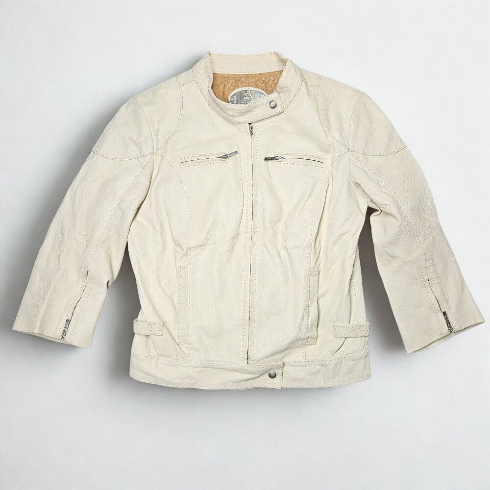 Fendi Selleria White Leather Jacket